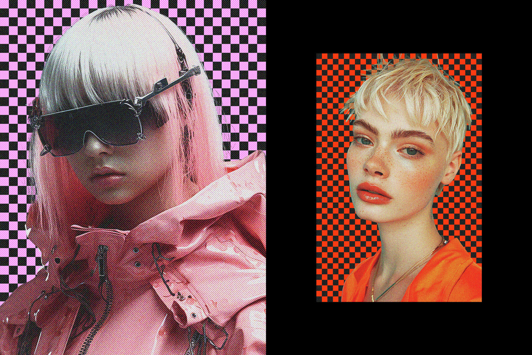 Checkered Halftone Photo Effect 2