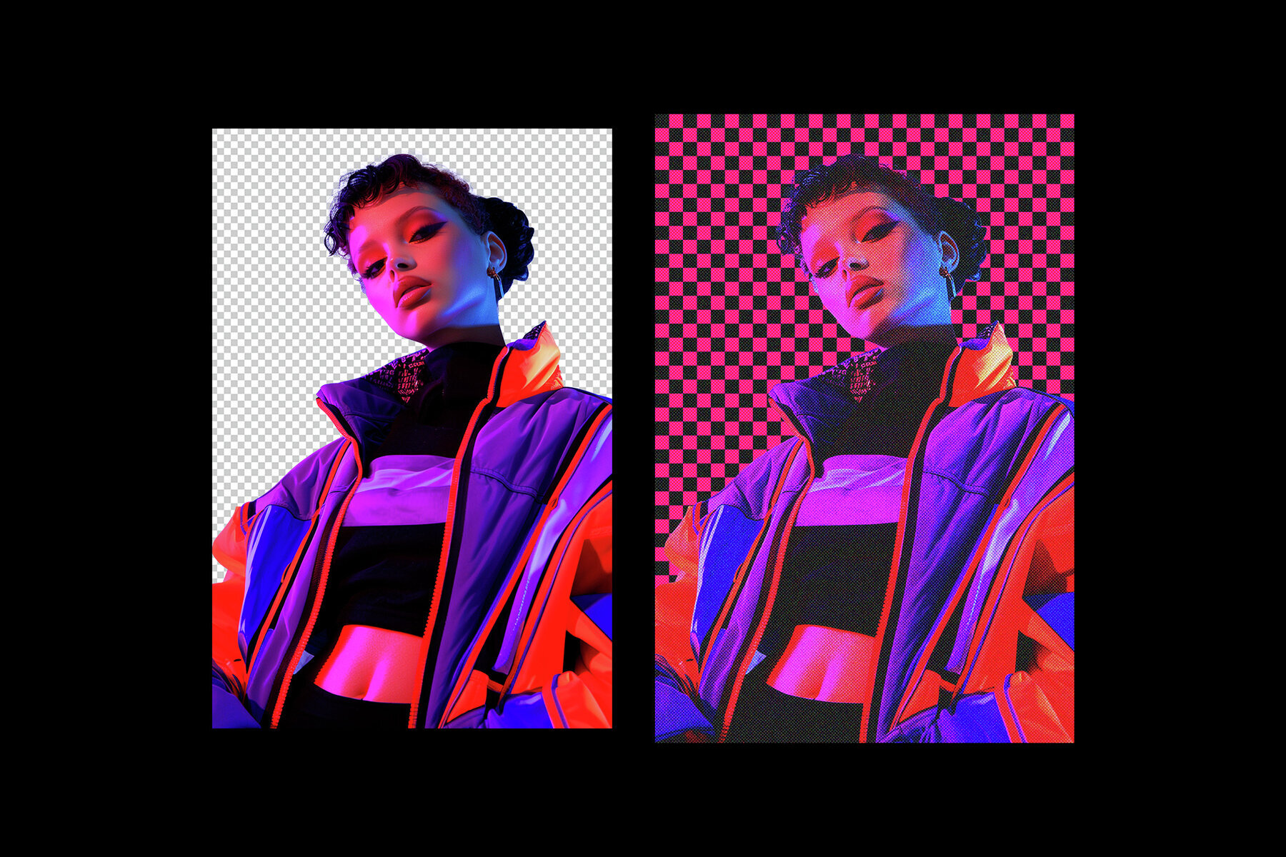 Checkered Halftone Photo Effect 3