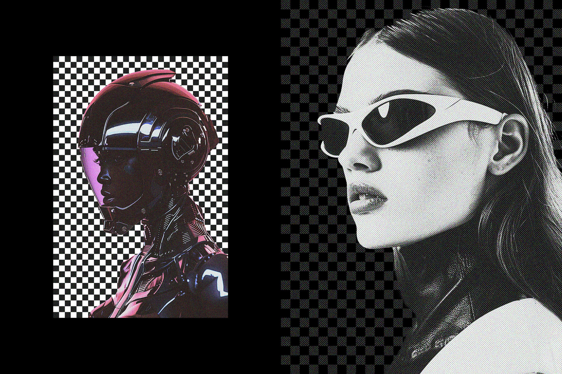 Checkered Halftone Photo Effect 4