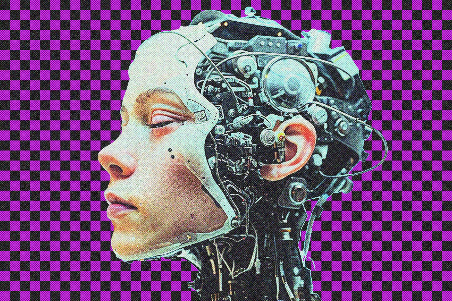 Checkered Halftone Photo Effect 7