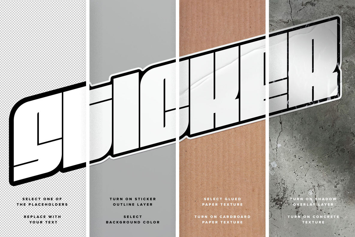 Realistic Vinyl Sticker Text Effects 11