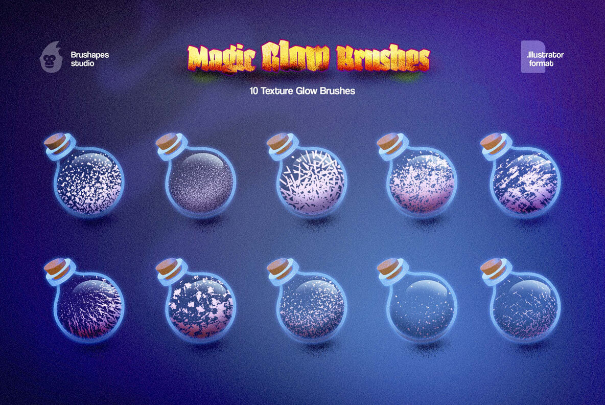 Magic Glow Illustrator Brushes 2