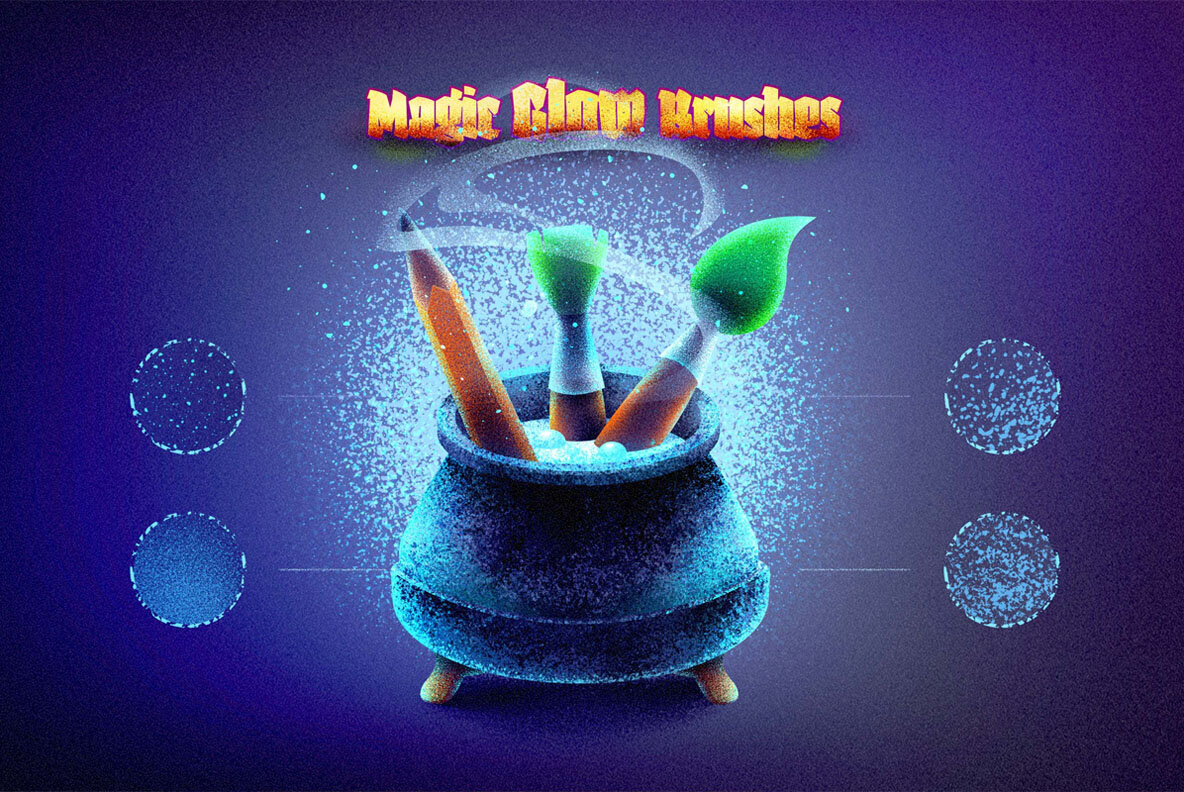 Magic Glow Illustrator Brushes 3
