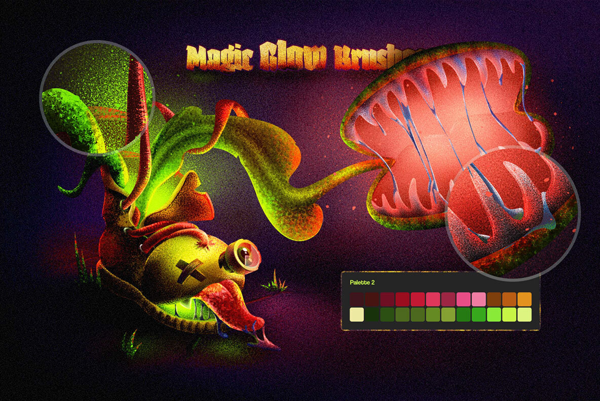 Magic Glow Illustrator Brushes 6
