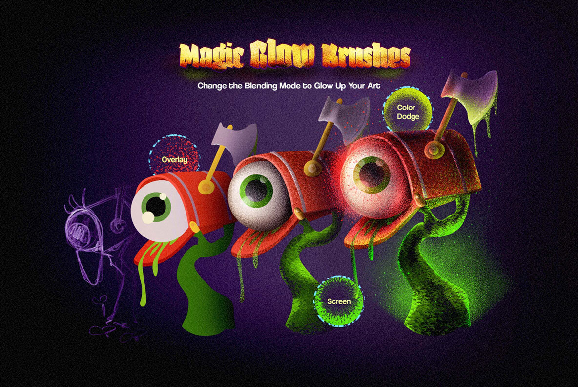 Magic Glow Illustrator Brushes 7