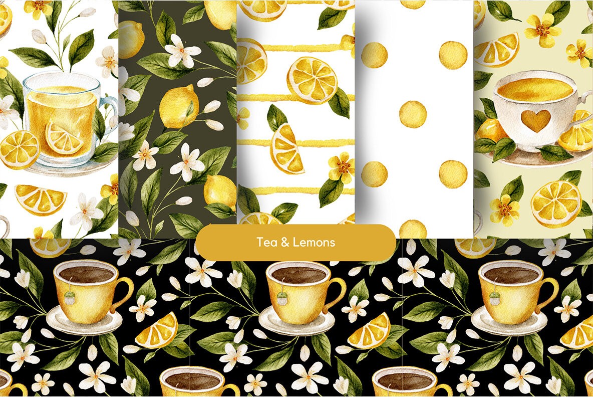 Watercolor Seamless Pattern Bundle 9