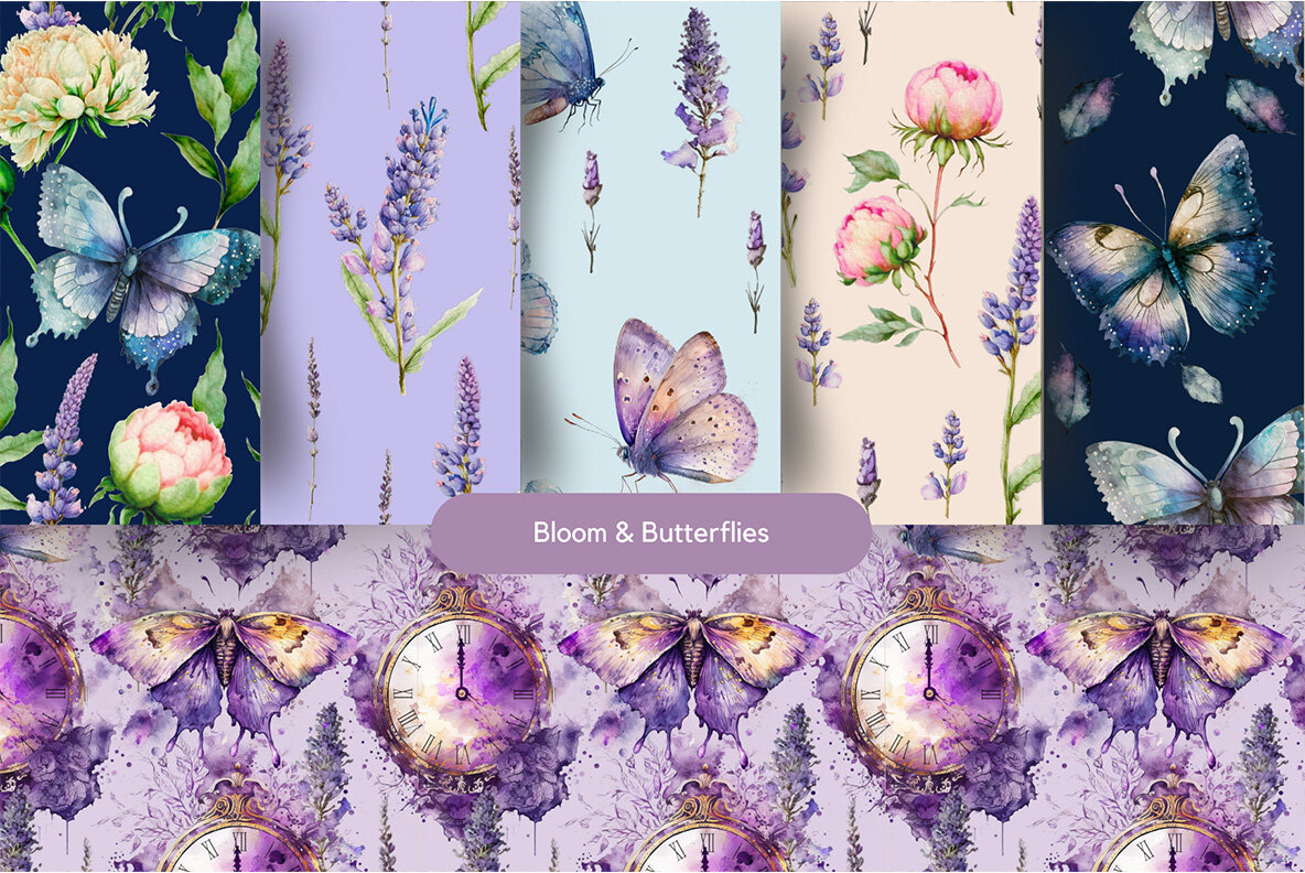 Watercolor Seamless Pattern Bundle 10