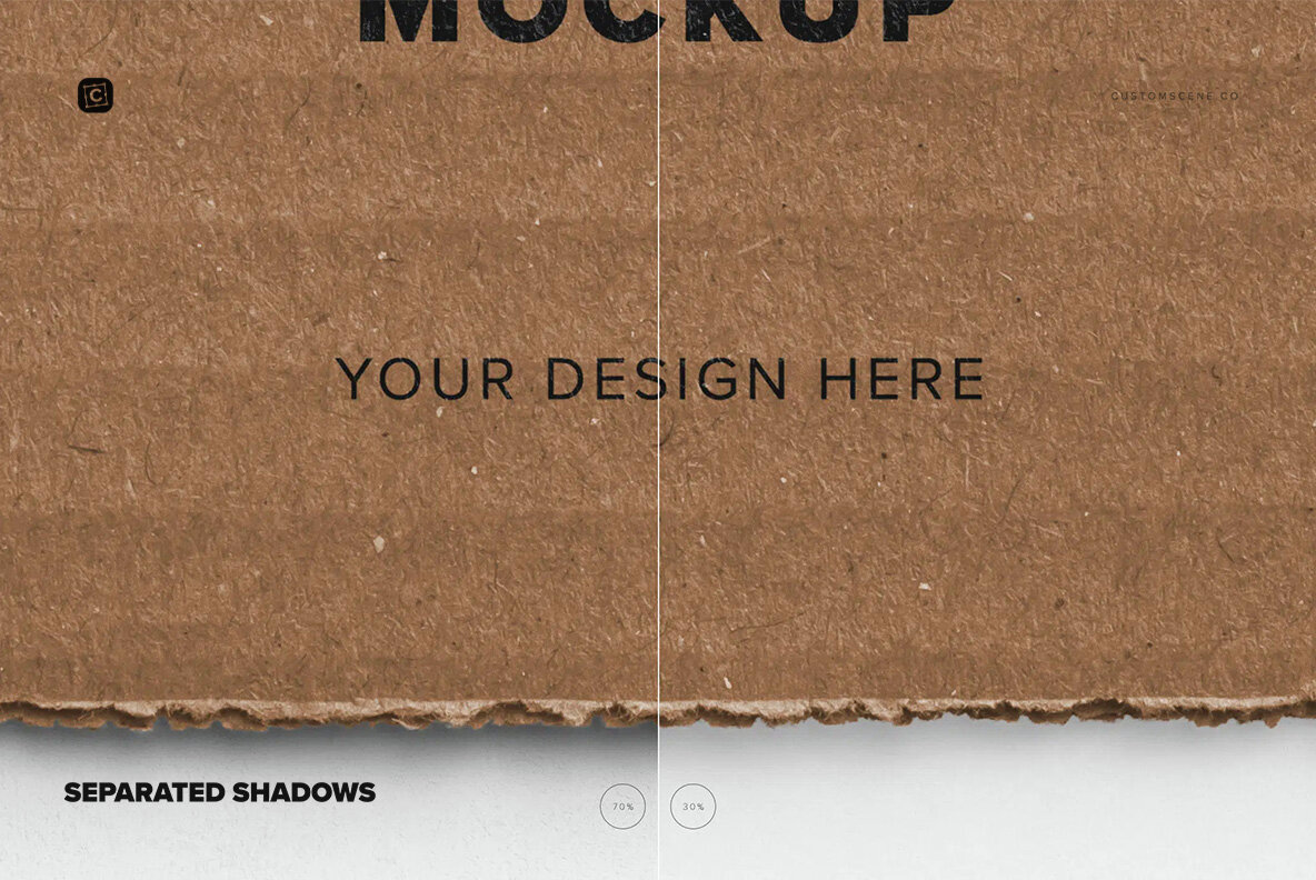 Torn Cardboard Mockup with Tape 7