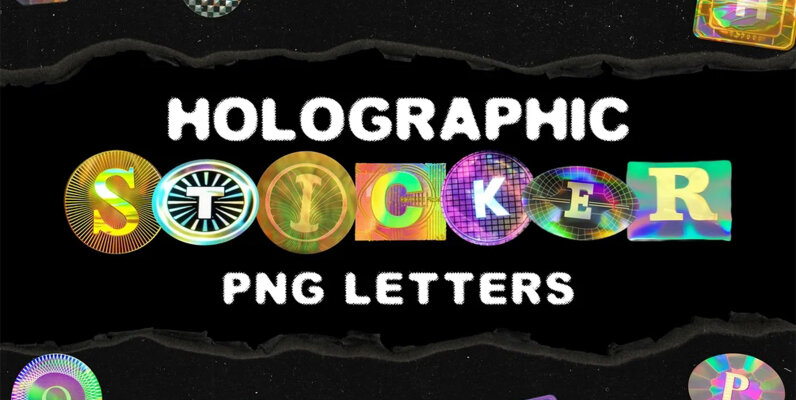 Holographic Sticker PNG