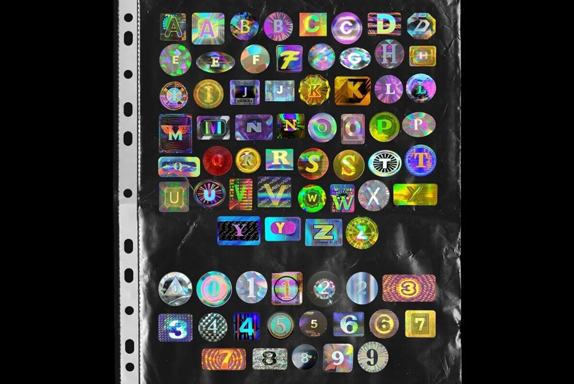 Holographic Sticker PNG 4