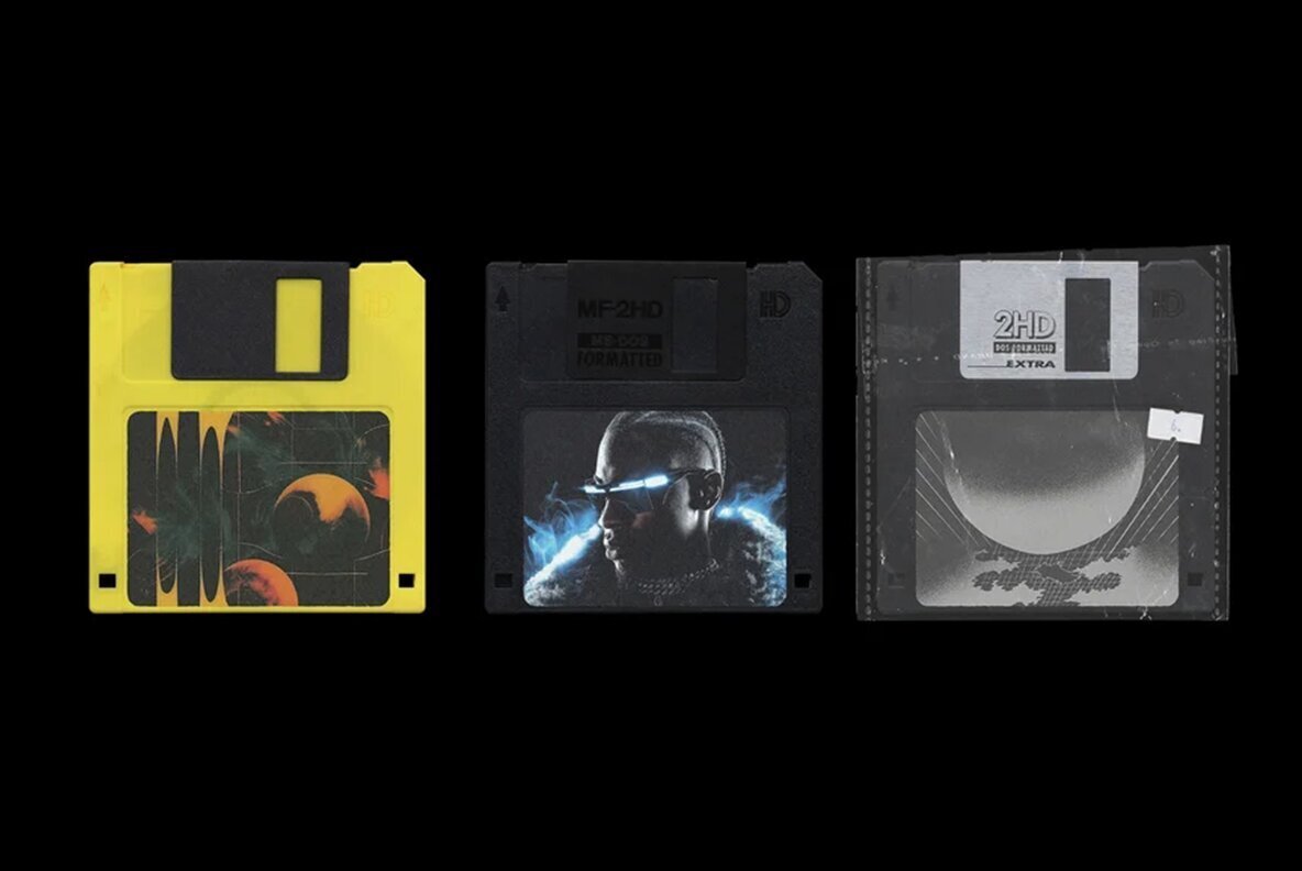 Floppy Disk Cover Mockup Pack 2
