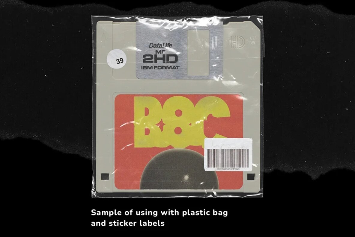 Floppy Disk Cover Mockup Pack 6