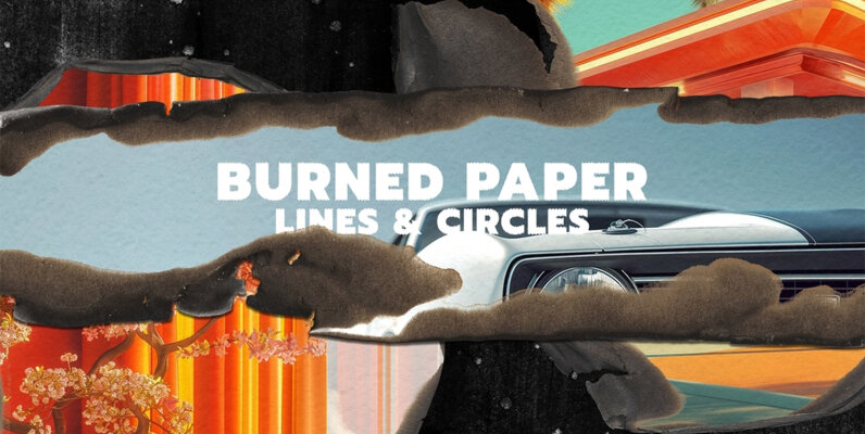 Burned Paper Lines and Circles Mockup Pack