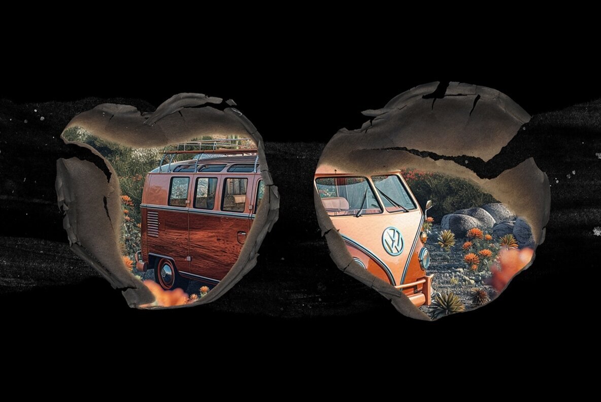 Burned Paper Lines and Circles Mockup Pack 2