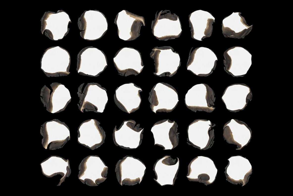 Burned Paper Lines and Circles Mockup Pack 6