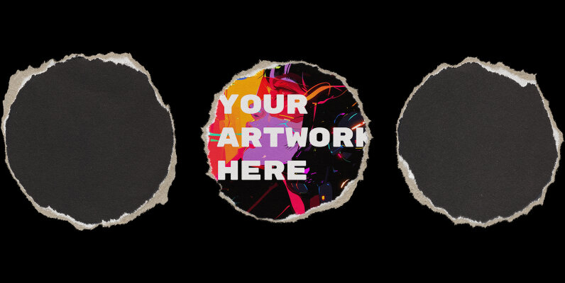 Ripped Paper Circles Mockup Pack