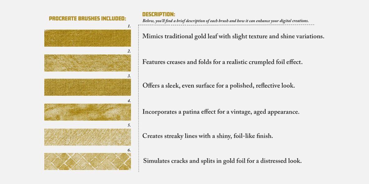 Gold and Glitter Procreate Brushes 2