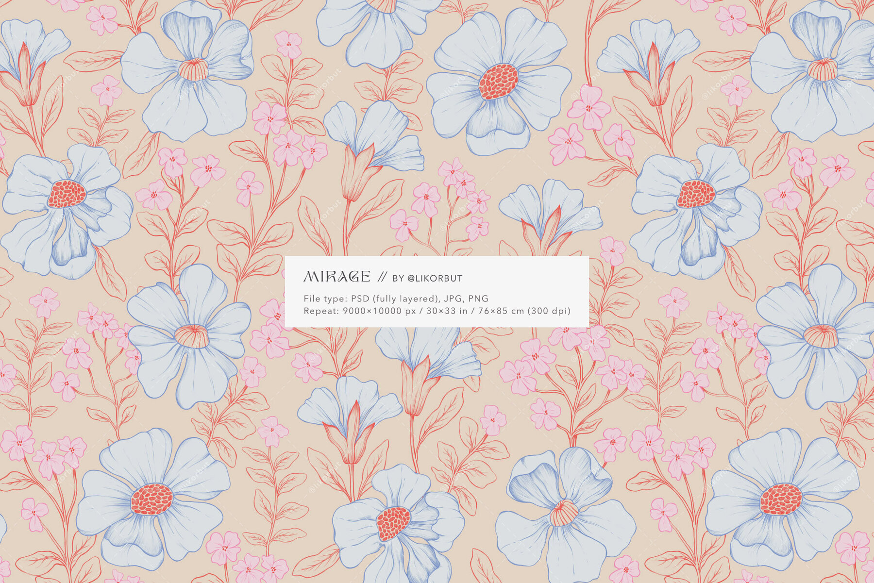 Mirage Floral Sketch Pattern and Graphics 2