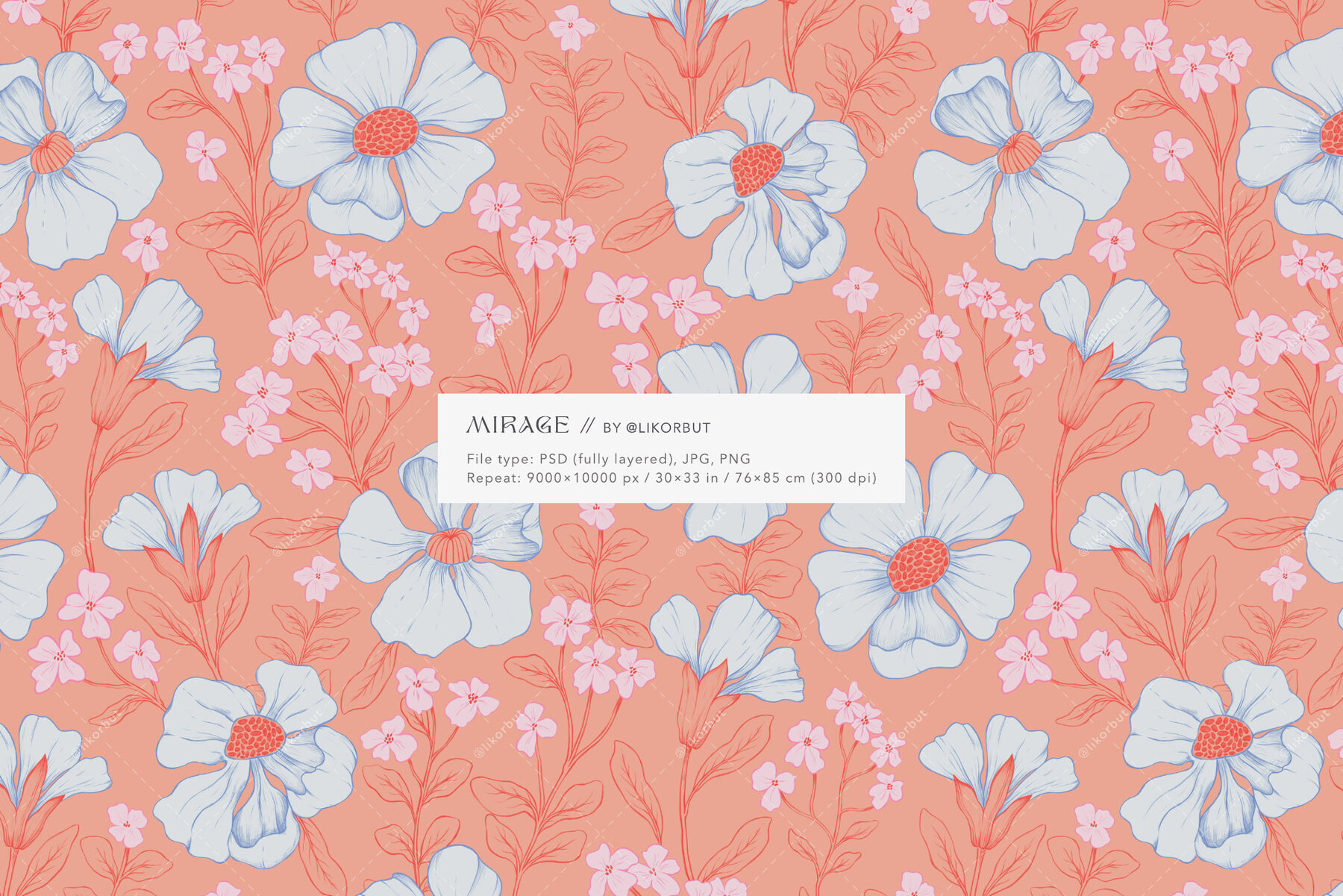 Mirage Floral Sketch Pattern and Graphics 4