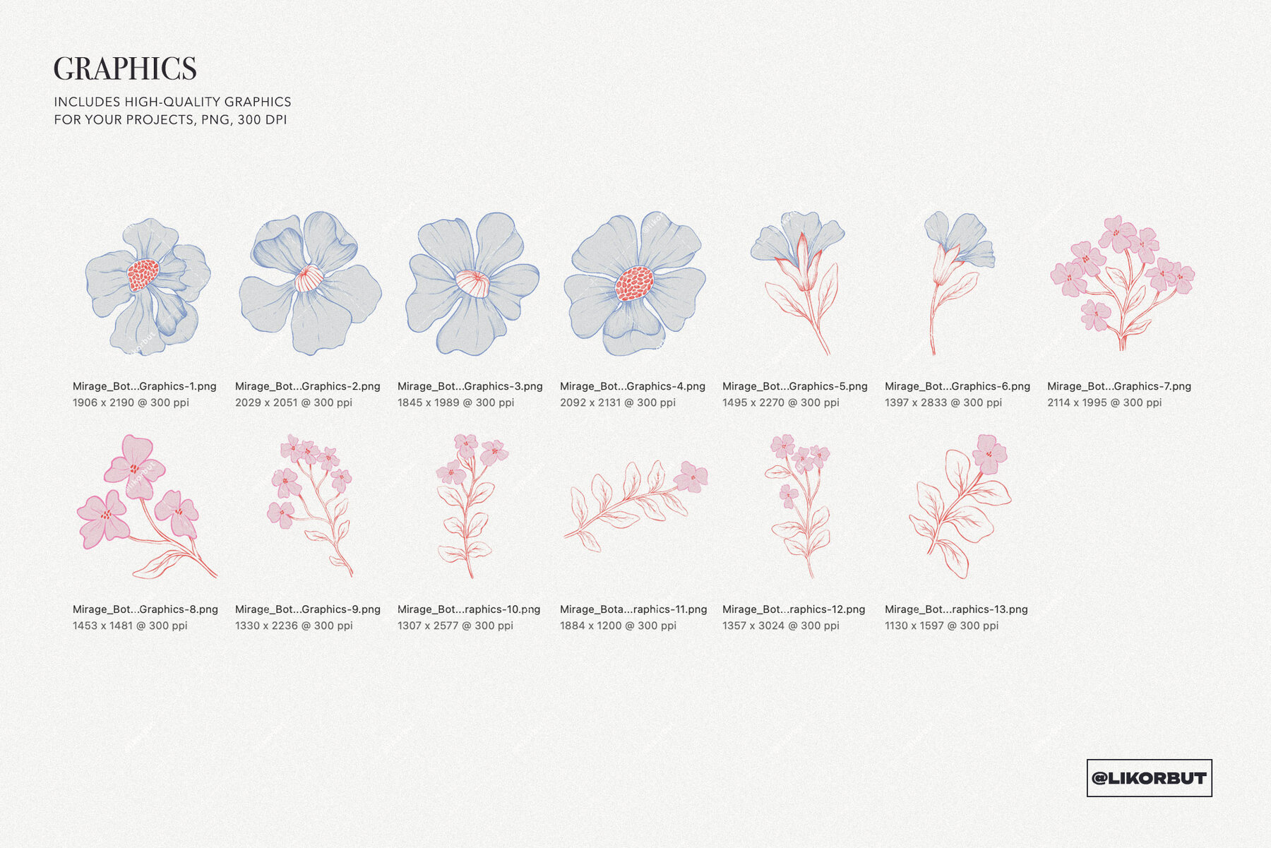 Mirage Floral Sketch Pattern and Graphics 8