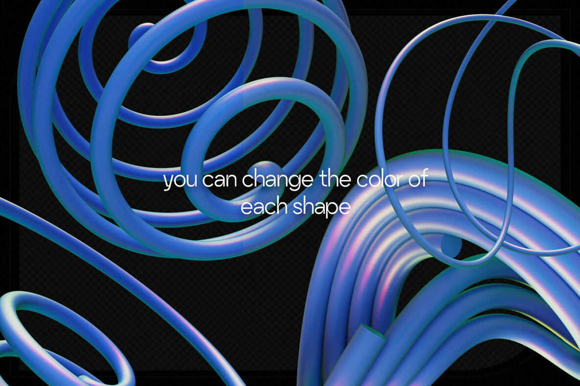 3D Chrome Spirals   Shapes   Objects 4