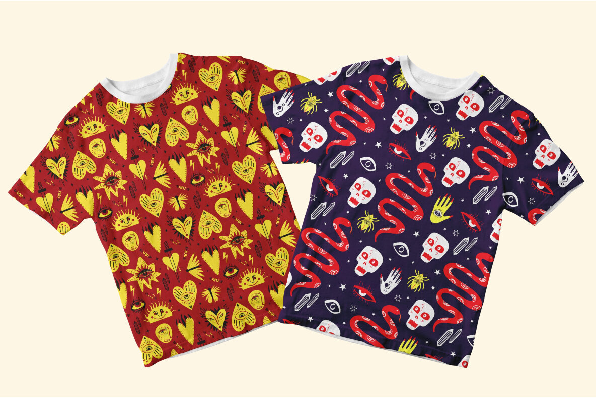 Magic Halloween seamless patterns pack 3