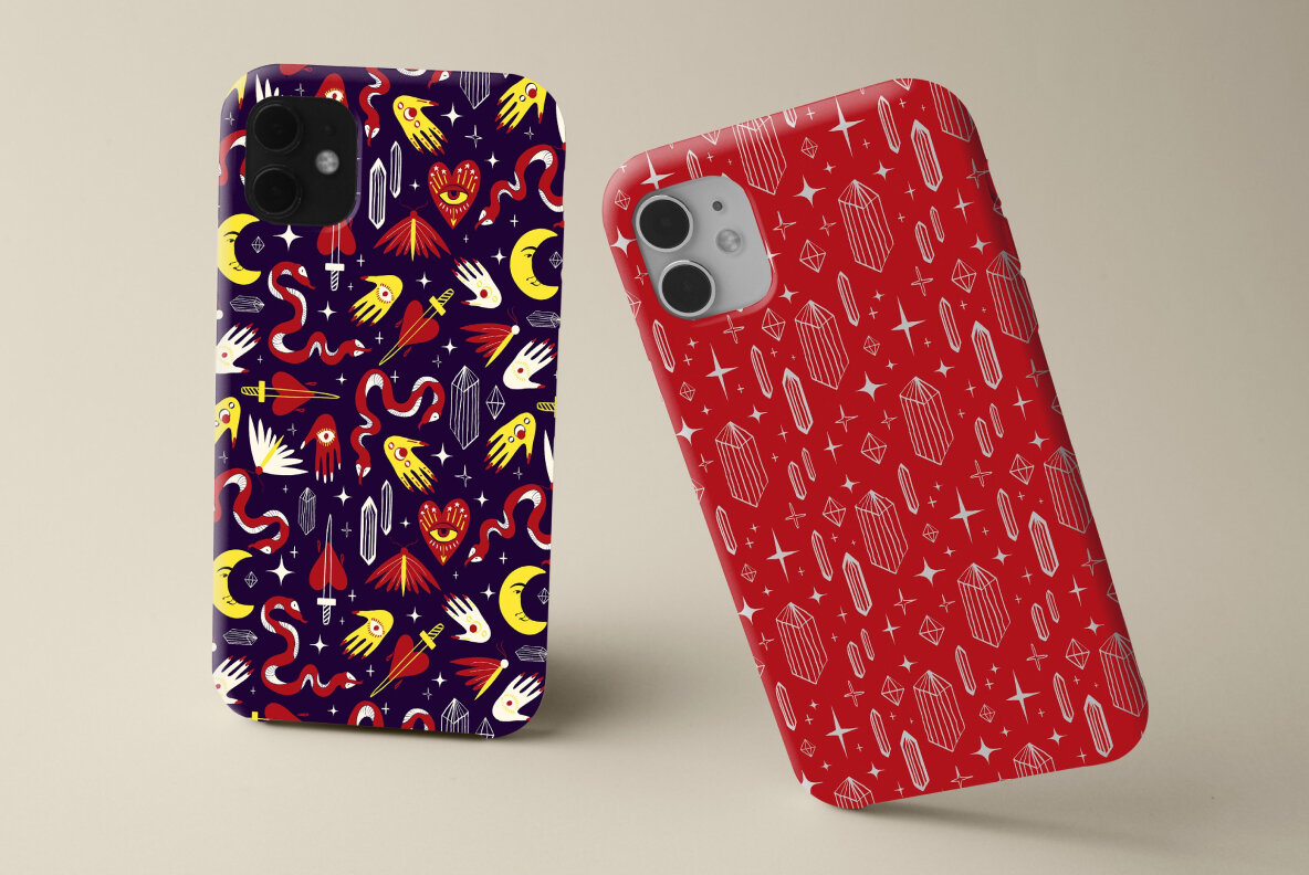 Magic Halloween seamless patterns pack 4