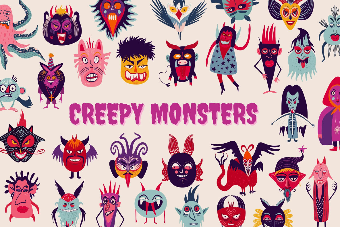 Halloween characters graphic bundle 1