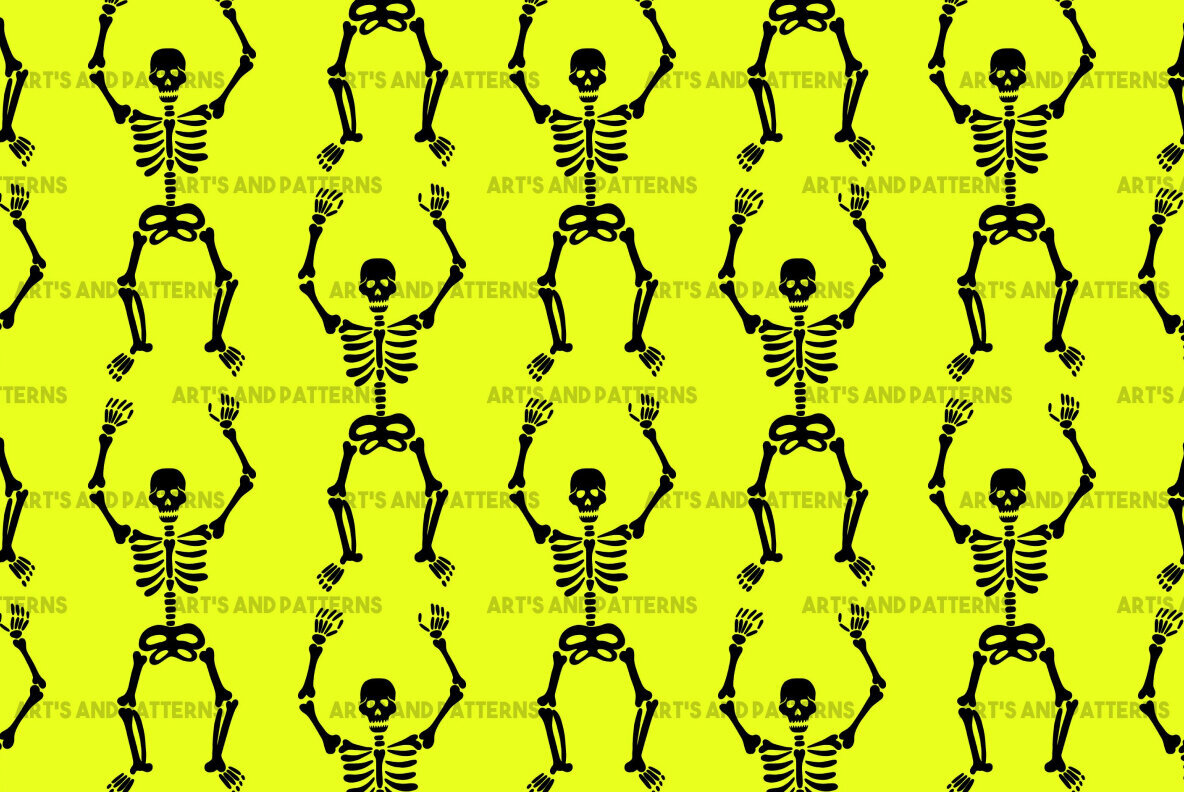 Halloween skeletons seamless patterns 3