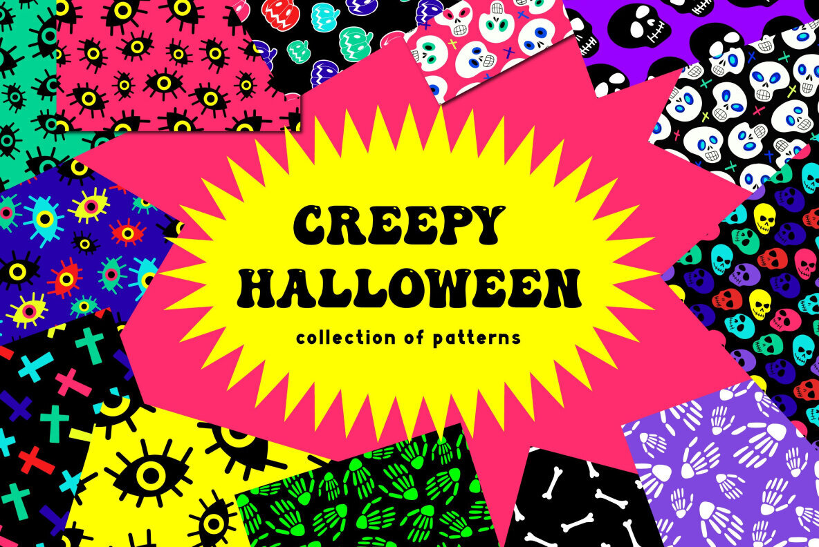 Creepy halloween patterns bundle 1