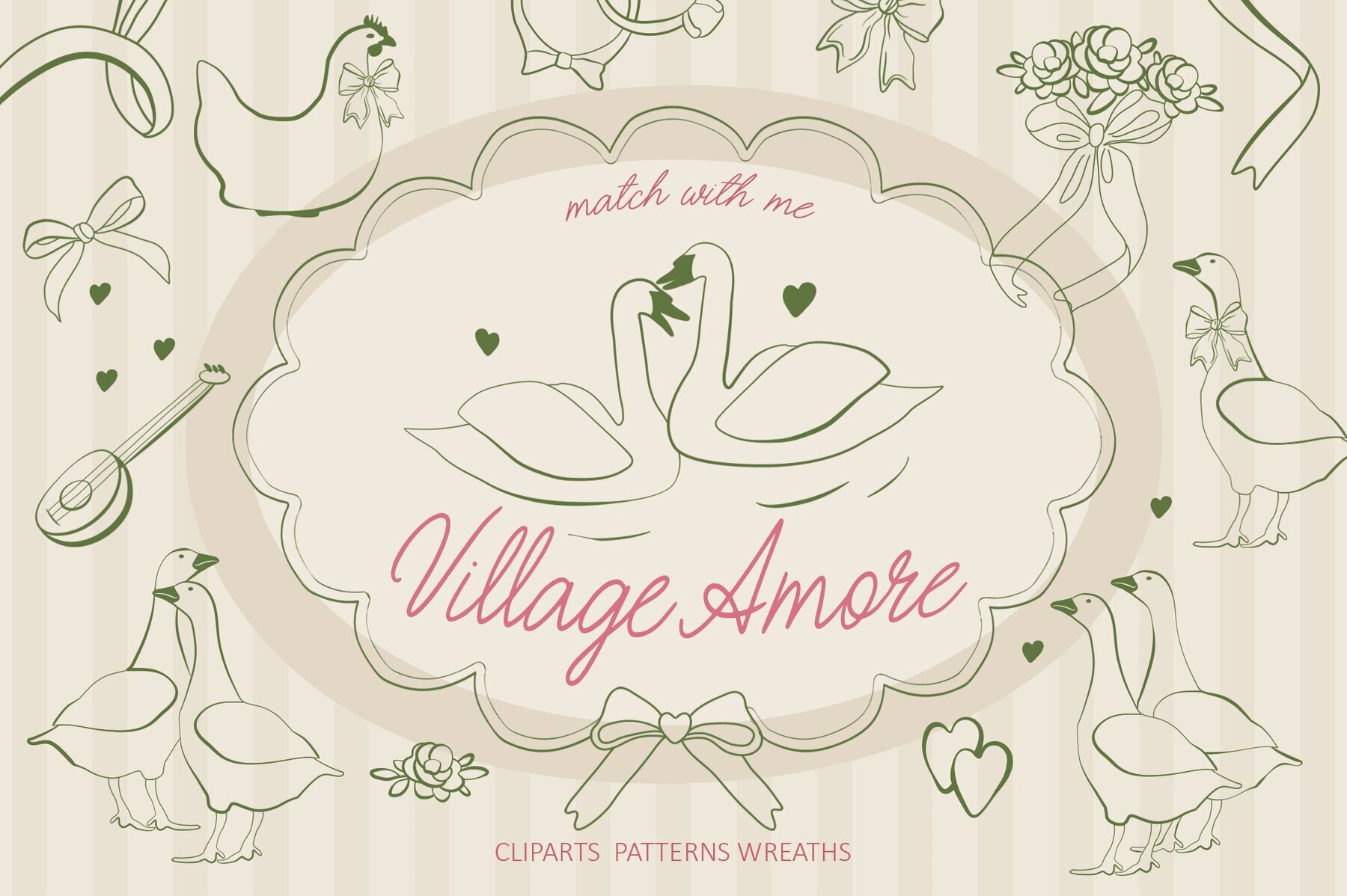 Village Amore vintage rural set 1