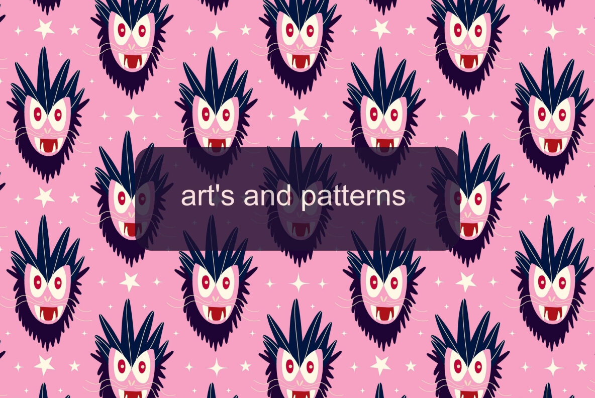 Pink Halloween seamless patterns 9