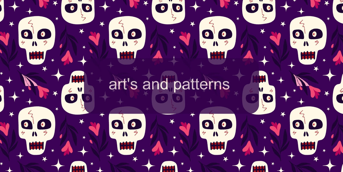 Pink Halloween seamless patterns 19