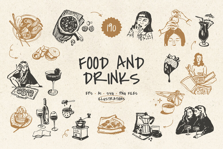 Food illustrations Illustrations - YouWorkForThem