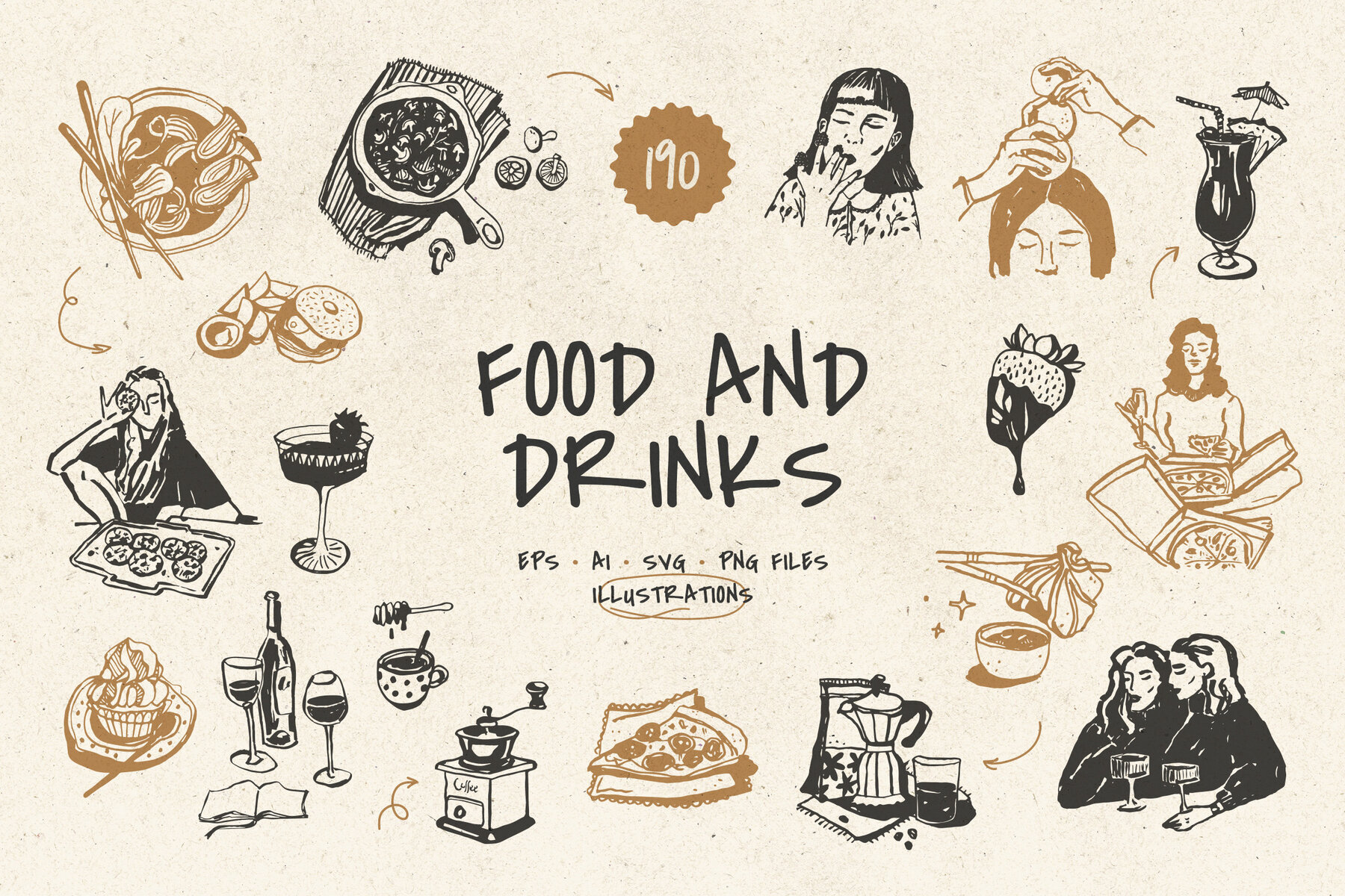 Food and Drinks Illustrations 1