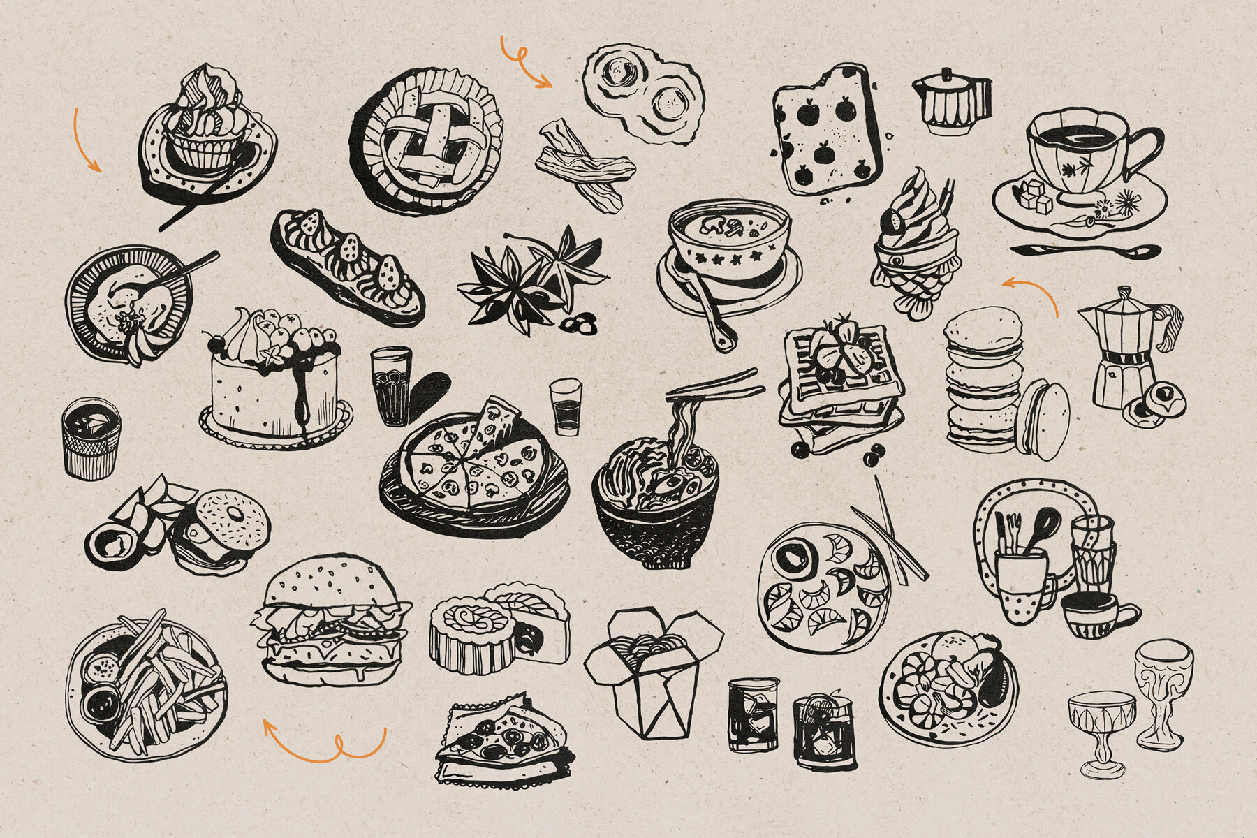 Food and Drinks Illustrations 14