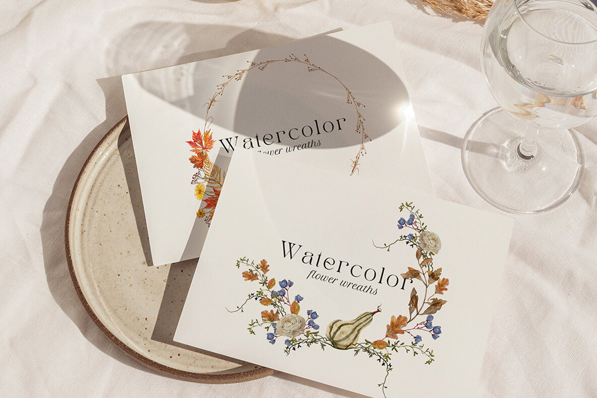 Autumn Fall Watercolor Set 9