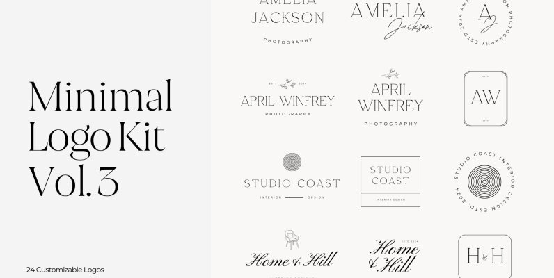 Minimal Logo Kit Canva Templates Vol 3