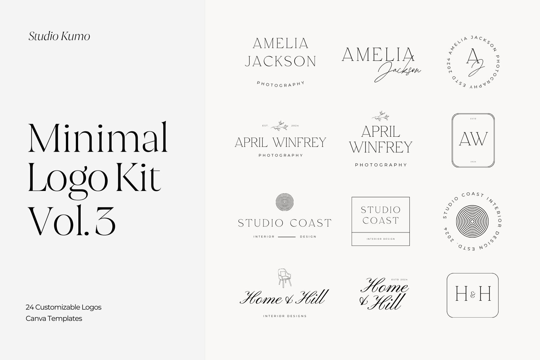 Minimal Logo Kit Canva Templates Vol 3 1
