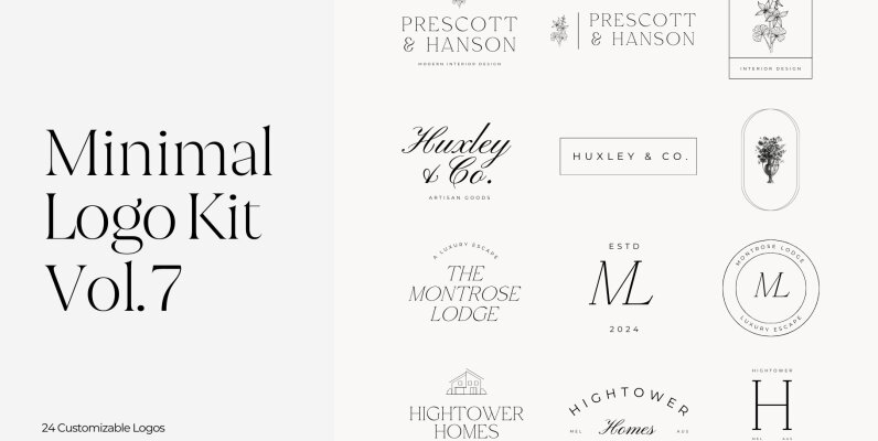Minimal Logo Kit Canva Templates Vol 7