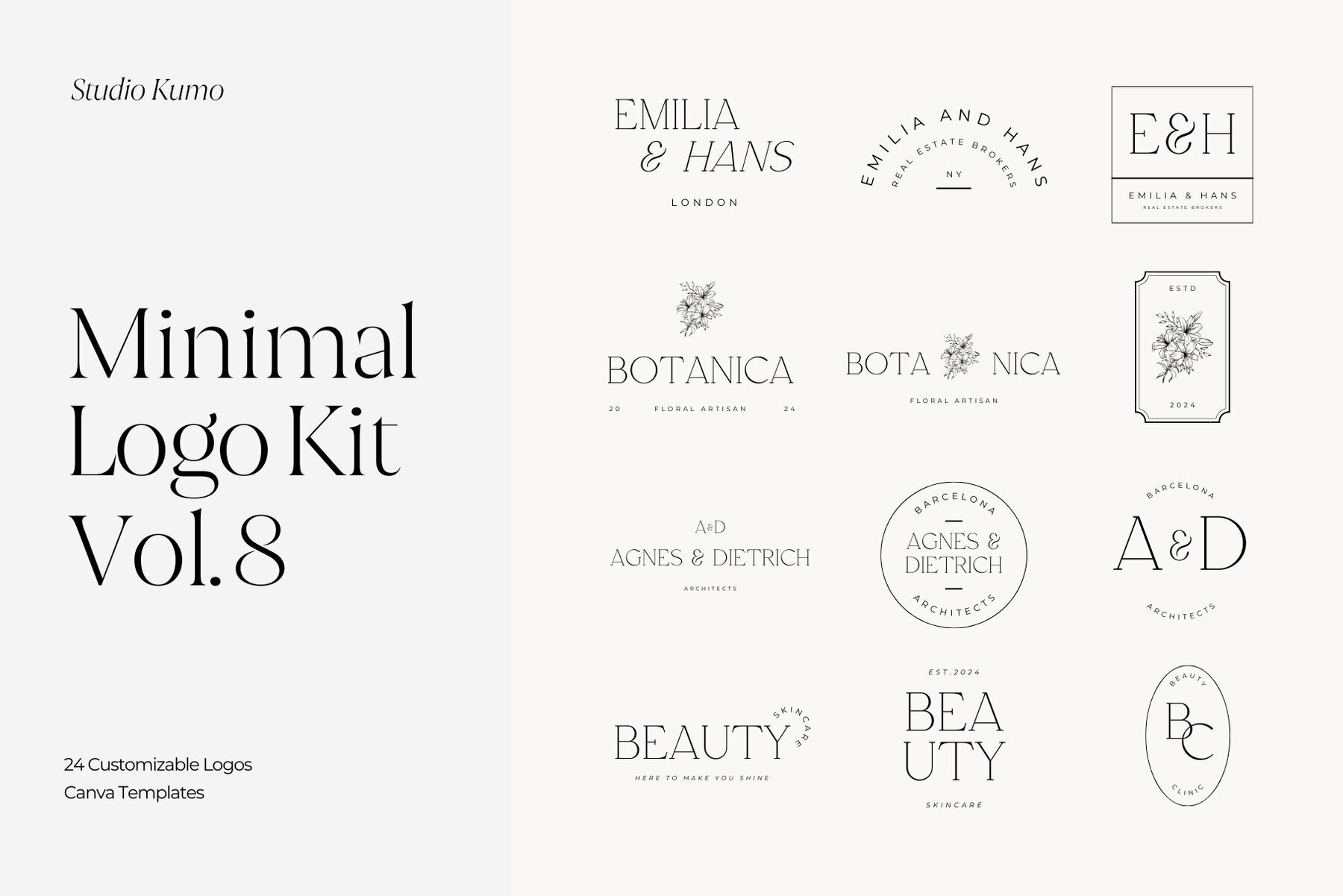 Minimal Logo Kit Canva Templates Vol 8 1