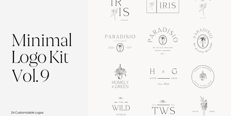 Minimal Logo Kit Canva Templates Vol 9
