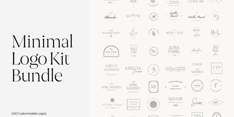 Minimal Logo Kit Bundle Canva Templates