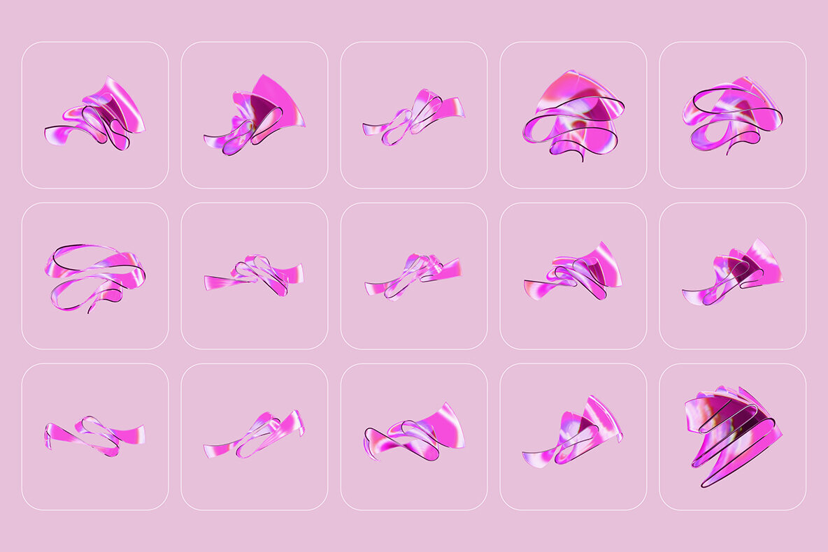 3D Ribbon Glass 108 illustrations 2