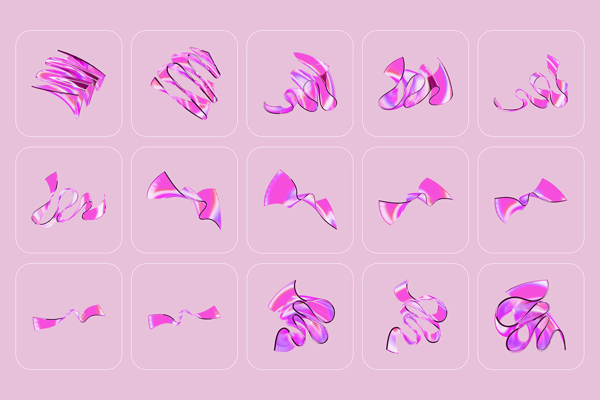 3D Ribbon Glass 108 illustrations 10