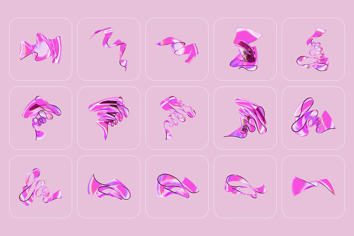 3D Ribbon Glass 108 illustrations 12