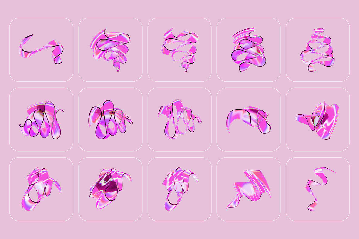 3D Ribbon Glass 108 illustrations 14