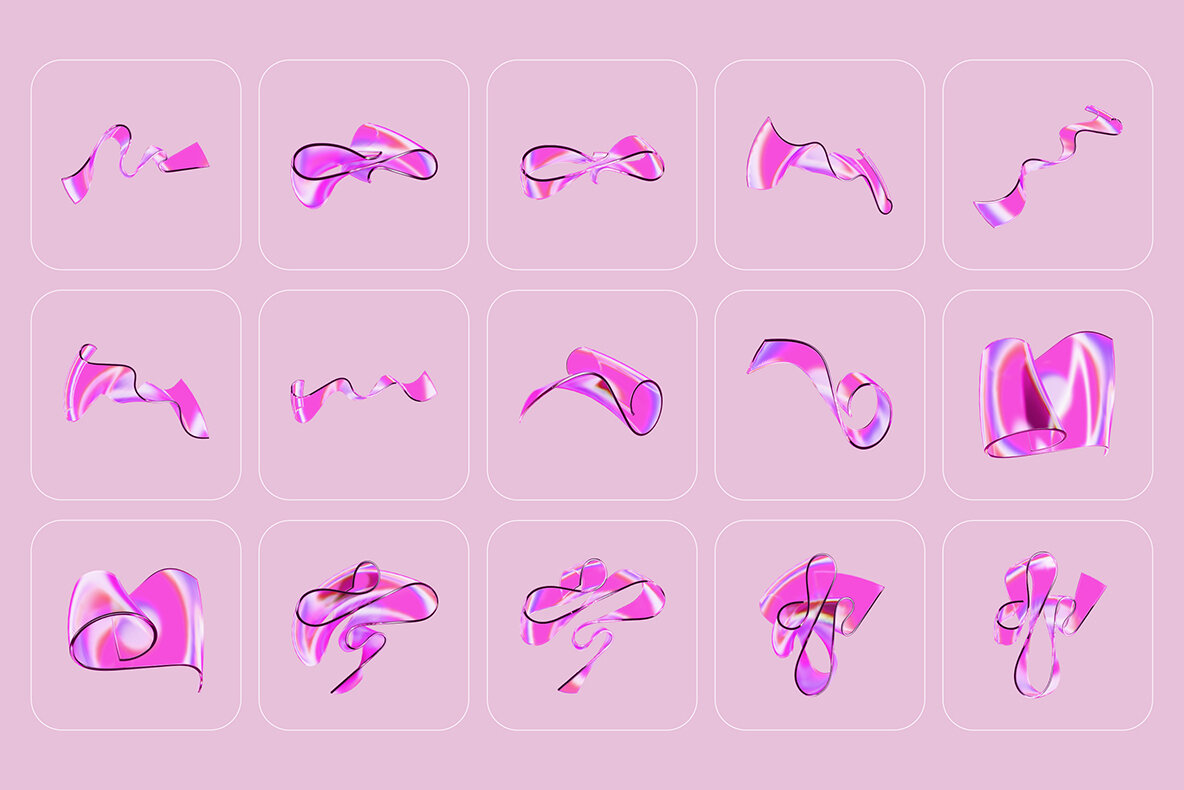 3D Ribbon Glass 108 illustrations 16