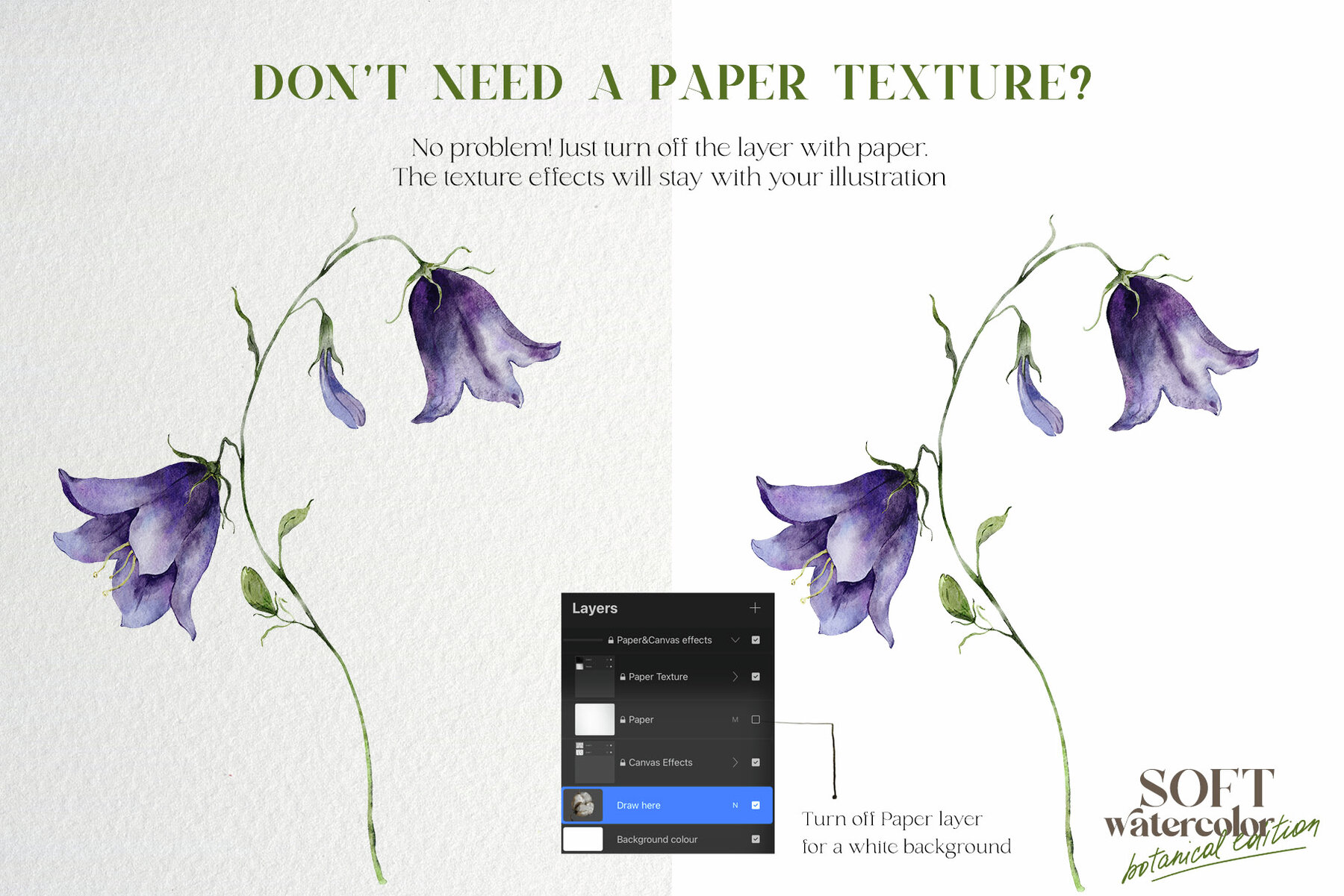 Soft watercolor Procreate brushes Botanical edition 8