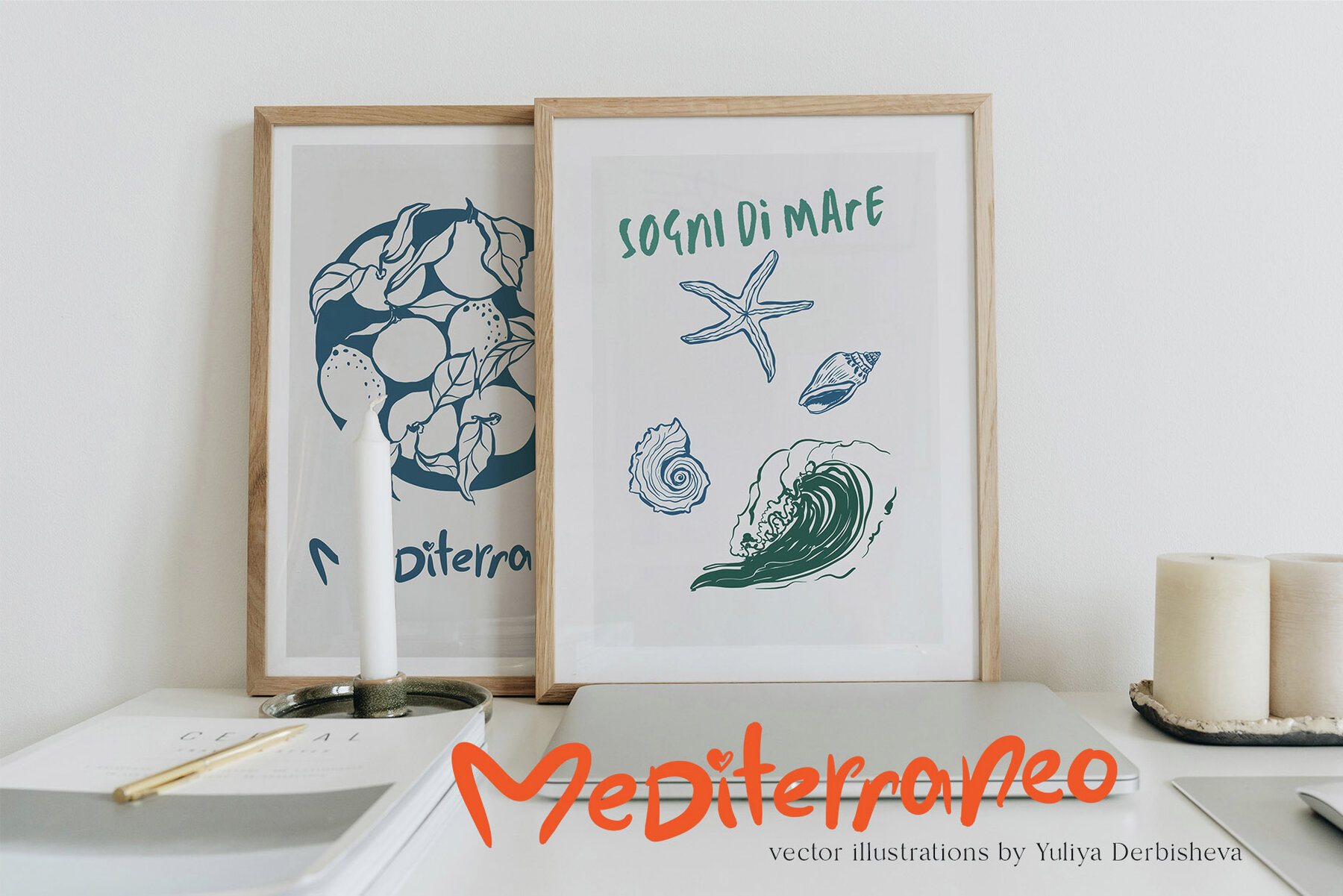 Mediterranean Vector Dolce Vita illustration Vintage Doodles 4